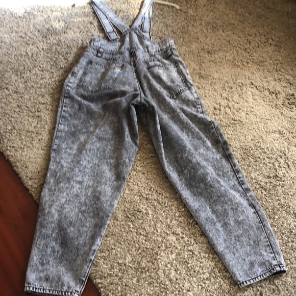 London Clothing Co. Denim Washed Black Overalls Size Medium - Picture 3 of 9